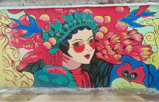 民权墙体彩绘-网红墙