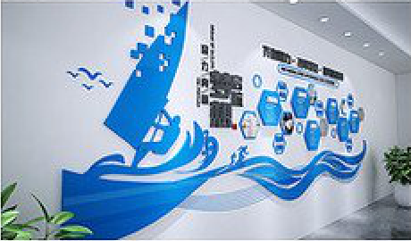 民权海浪主题文化墙如何设计?